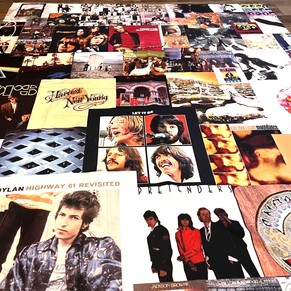Society6 Music Album Cover Collage Tapestry 51"x58" Rock Band Art Wall Hanging